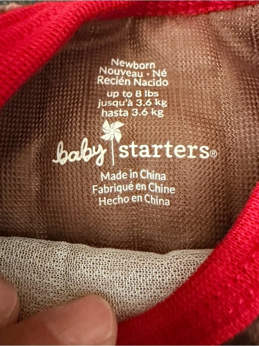 Baby Starters Brown Plush Turkey Footie with Red Trim